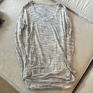 Motherhood, maternity, long sleeve, super soft T-shirt, gray marble